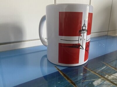 Tasse „Danebrog mit Zeichnung vom Knude“