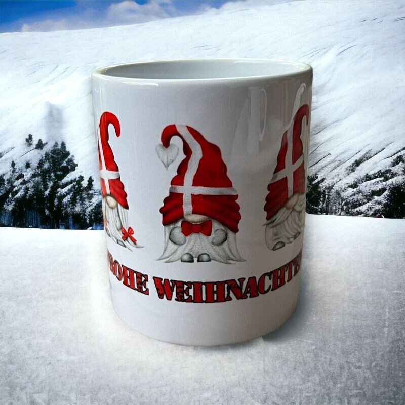 Weihnachtstasse "Frohe Weihnachten" Dänische Wichtel