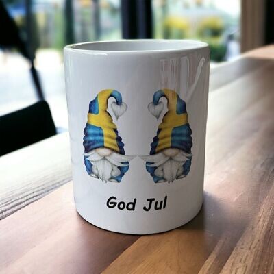 Weihnachtstasse "God Jul" Schwedische Wichtel