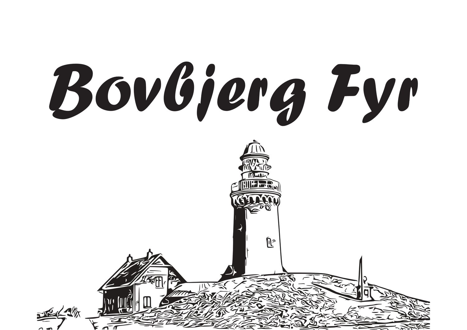 T-Shirt beidseitig bedruckt, Motive Bovbjerg Fyr und Gruppenlogo T-Shirt beidseitig bedruckt, Motive Bovbjerg Fyr und Gruppenlogo