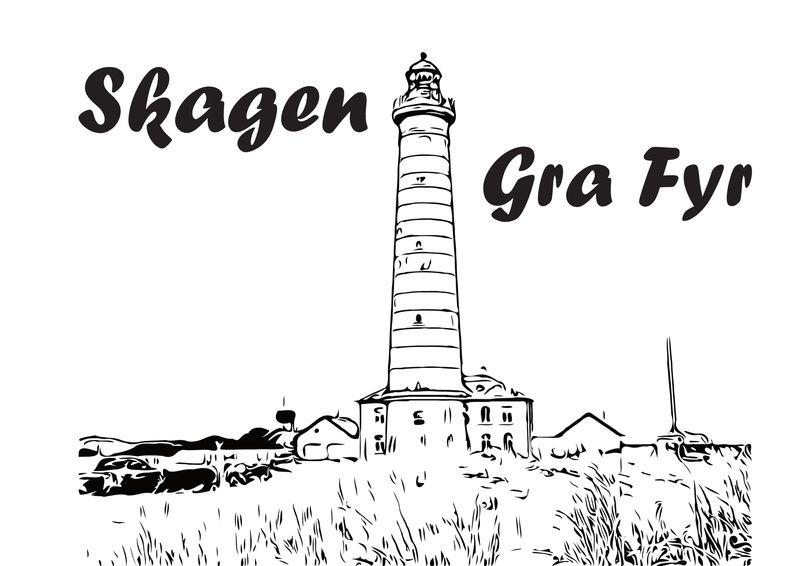T-Shirt beidseitig bedruckt, Motive Skagen Gra Fyr und Gruppenlogo
