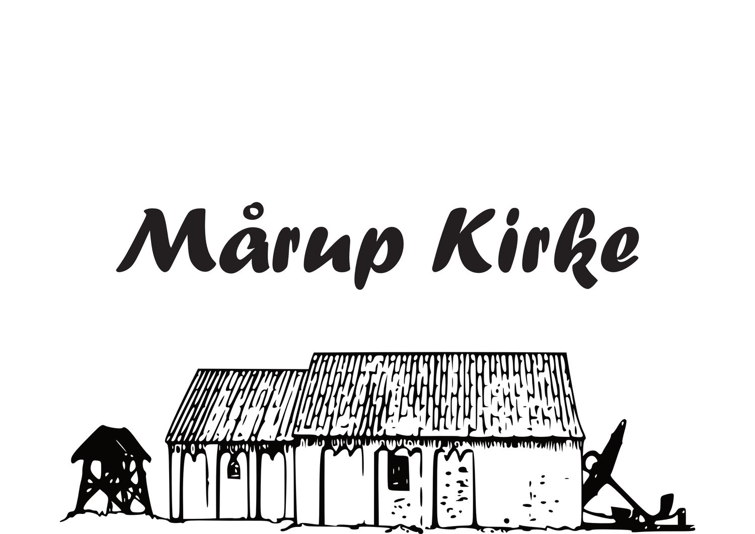 T-Shirt beidseitig bedruckt, Motive Mårup Kirke 1 und Gruppenlogo T-Shirt beidseitig bedruckt, Motive Mårup Kirke 1 und Gruppenlogo