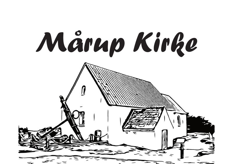 T-Shirt beidseitig bedruckt, Motive Mårup Kirke 2  und Gruppenlogo