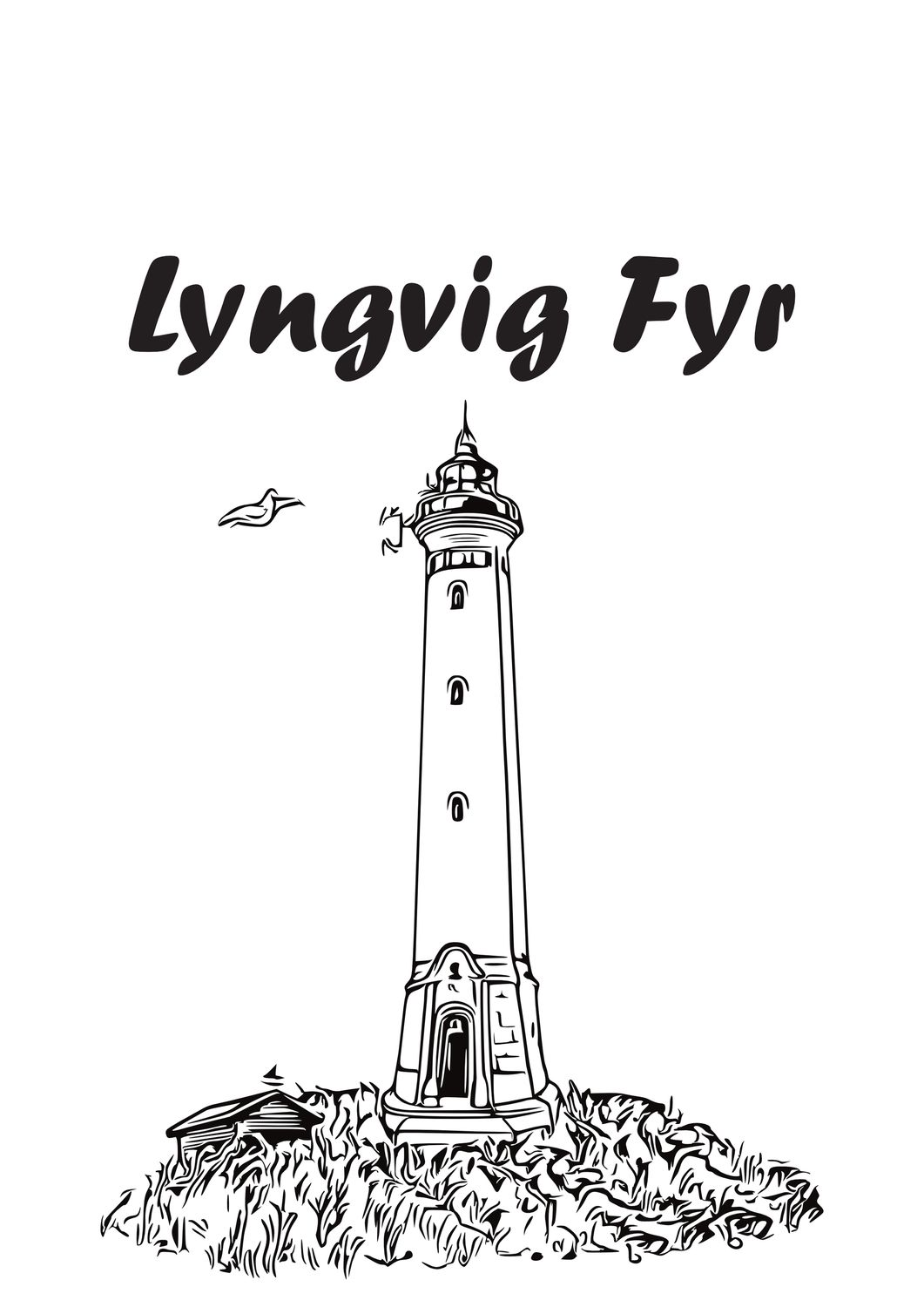 T-Shirt beidseitig bedruckt, Motive Lyngvig Fyr 2  und Gruppenlogo