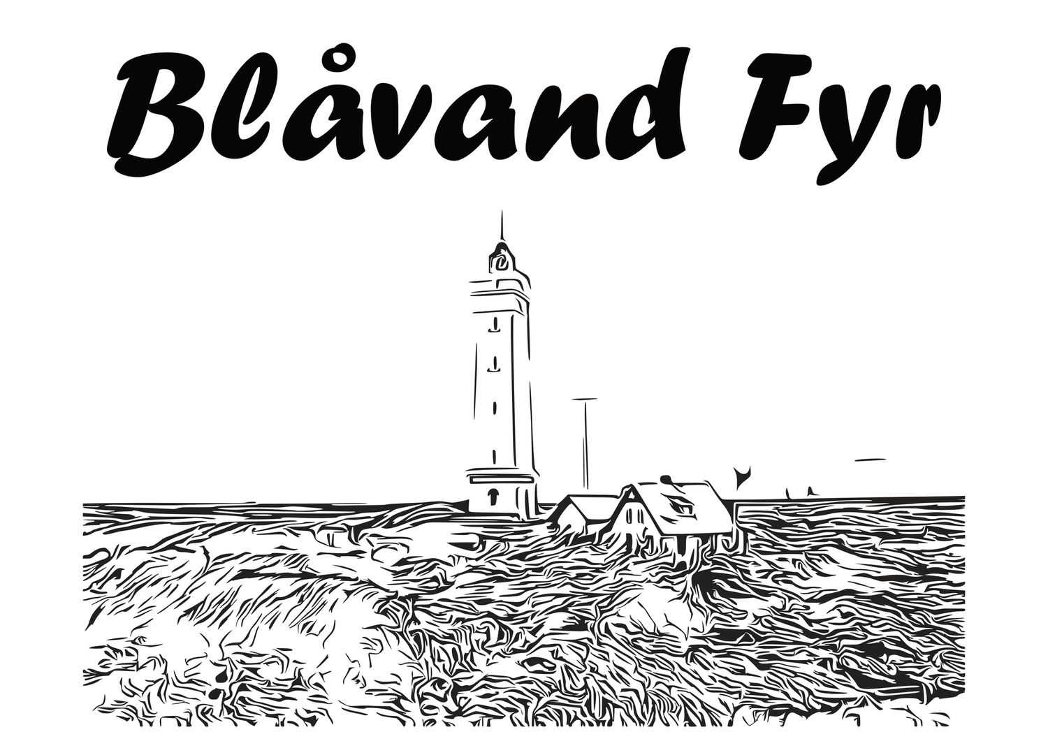 Round Sweat Heavy beidseitig bedruckt, Motive Blåvand Fyr   und Gruppenlogo