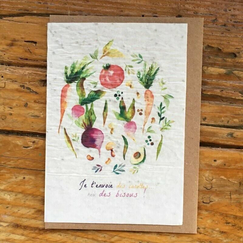 Carte à planter Carte à planter "Je t'envoie des carottes"