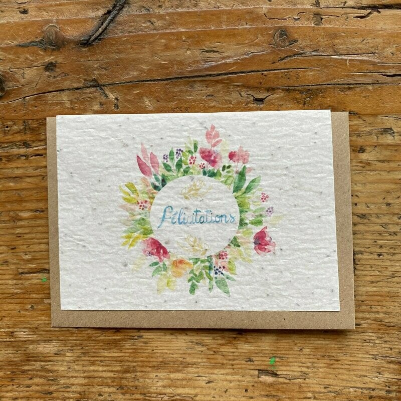 Carte à planter "félicitations"