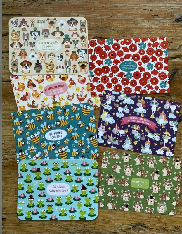 Lot de 5 cartes " lali " surprise