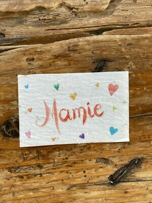 Mini carte à planter double "Mamie" fleurs des champs"