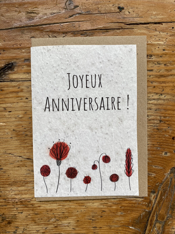 Carte à planter "Anniversaire Coquelicots "