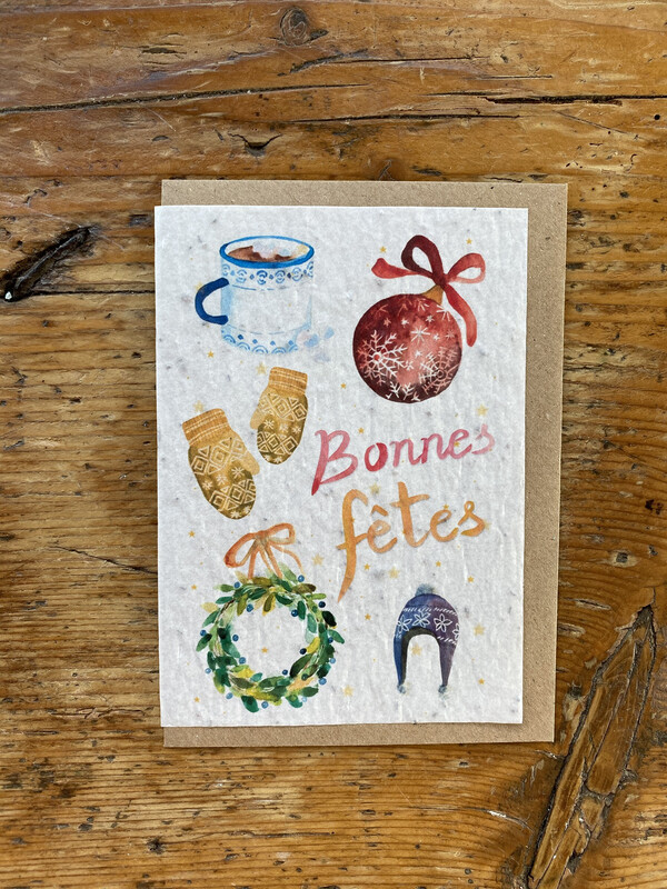 Carte à planter "Bonnes fêtes"