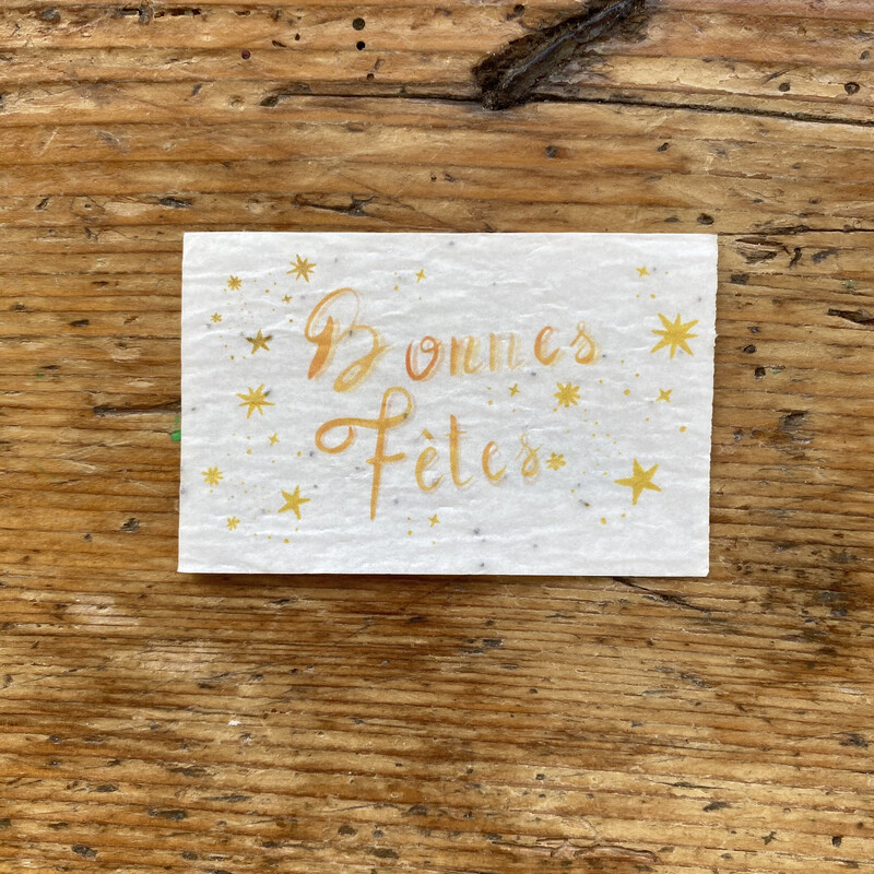 Mini carte à planter double "Bonnes Fêtes" fleurs des champs