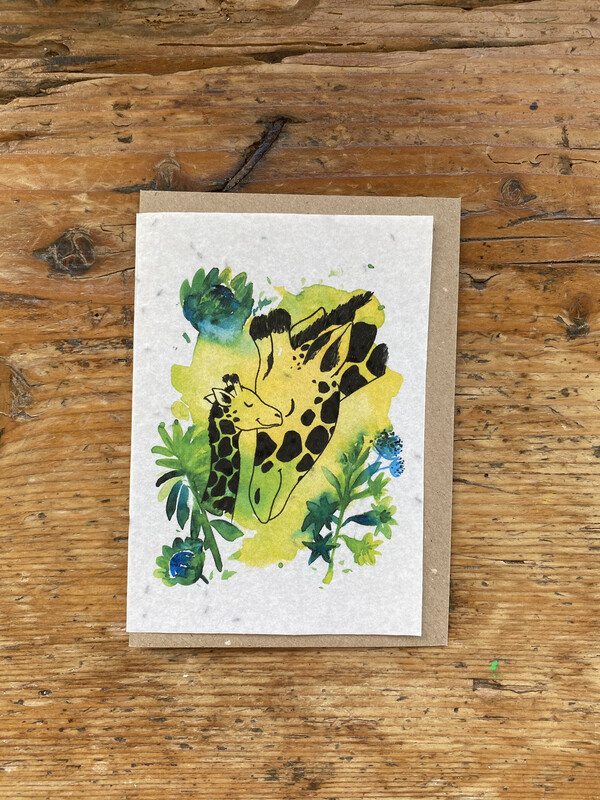 Carte à planter "Girafes" 