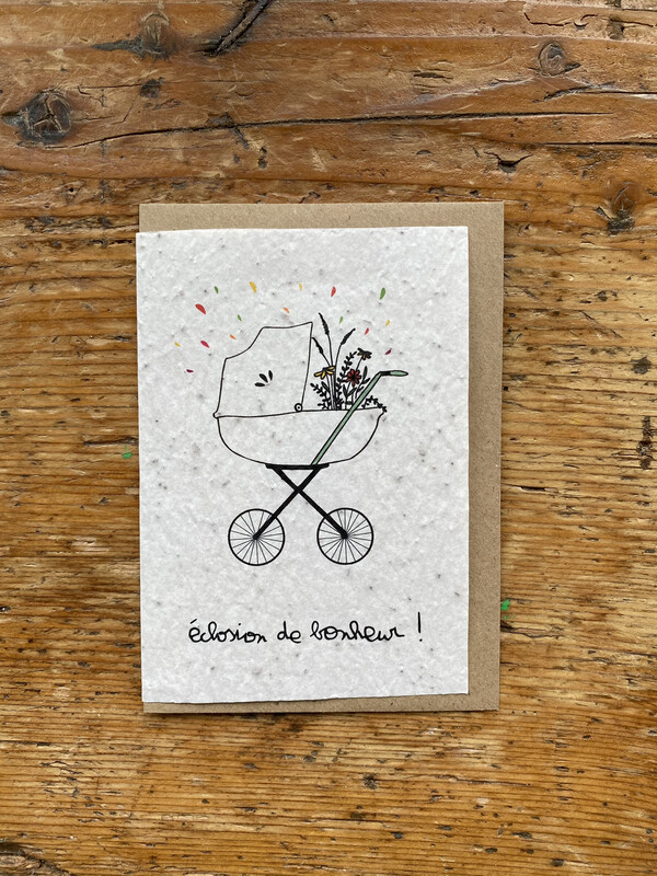 Carte à planter "Éclosion de bonheur" - naissance