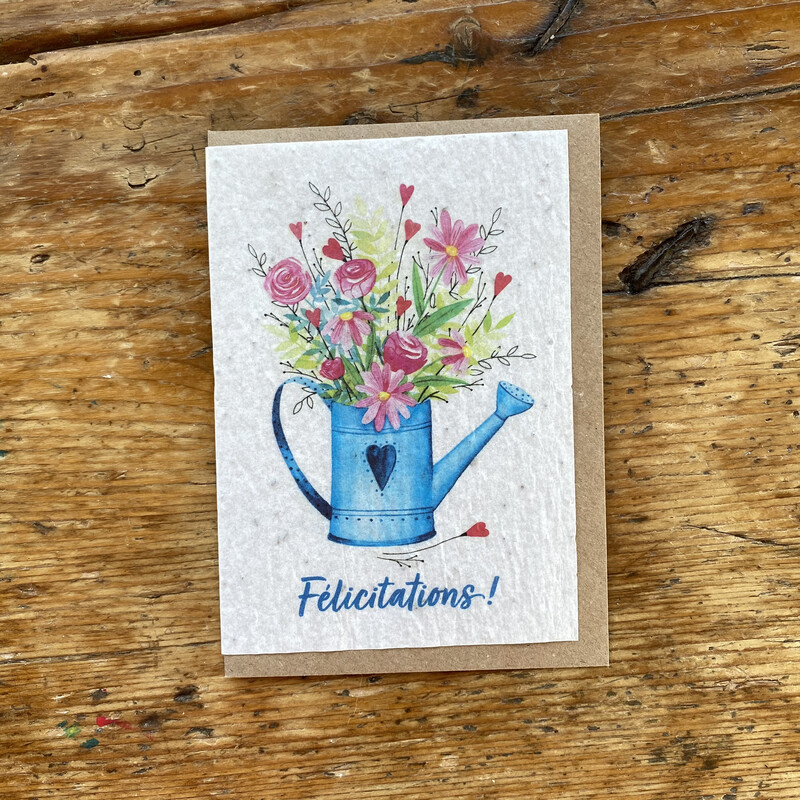 Carte à planter "félicitations arrosoir"