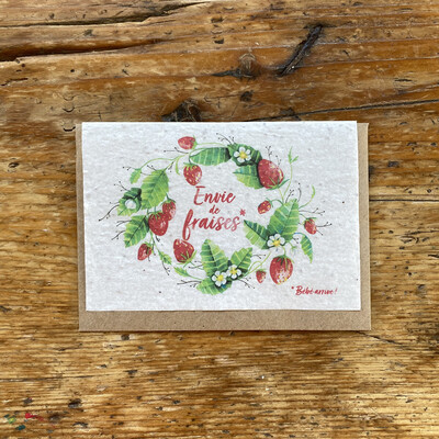 Carte à planter « Envie de fraises »