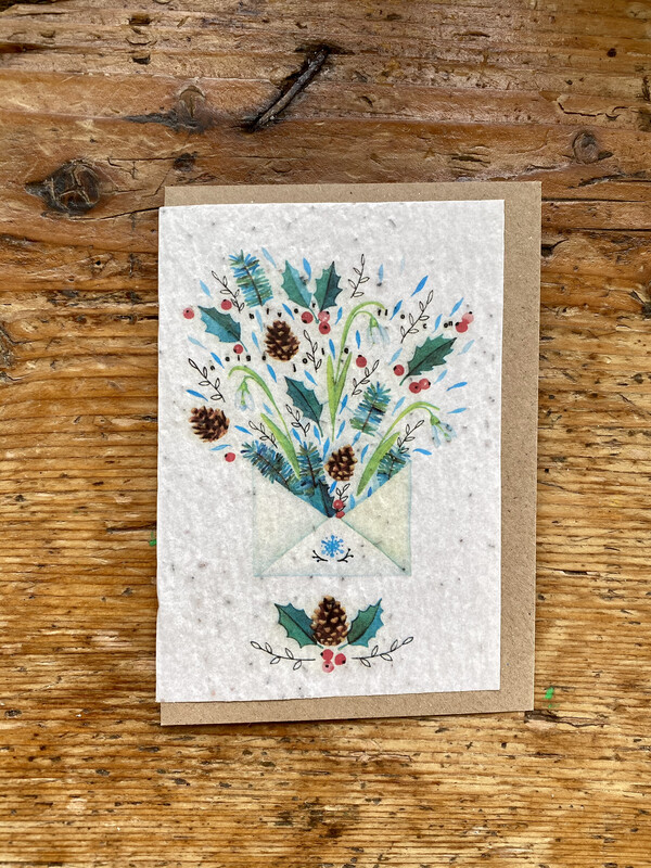Carte à planter "Enveloppe hiver"