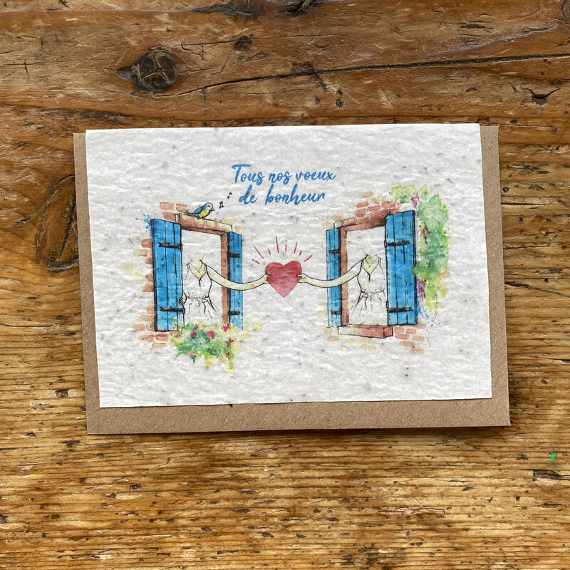 Carte à planter "Tous nos voeux de bonheur" - mariage femmes