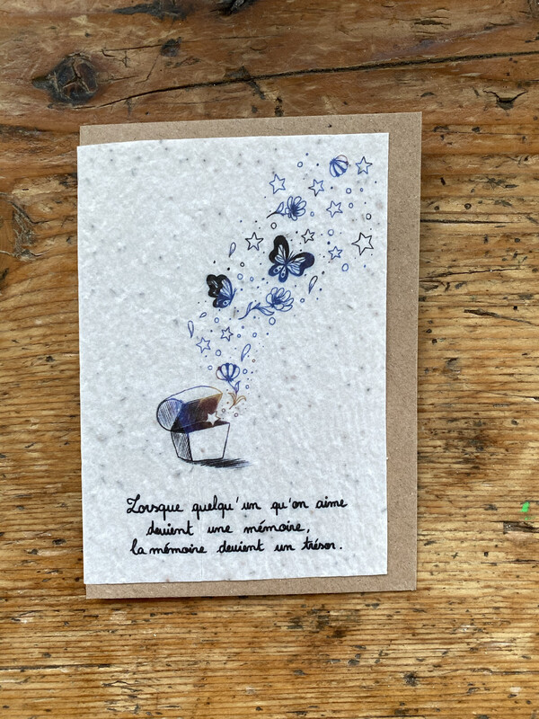 Carte à planter "La mémoire devient un trésor.."