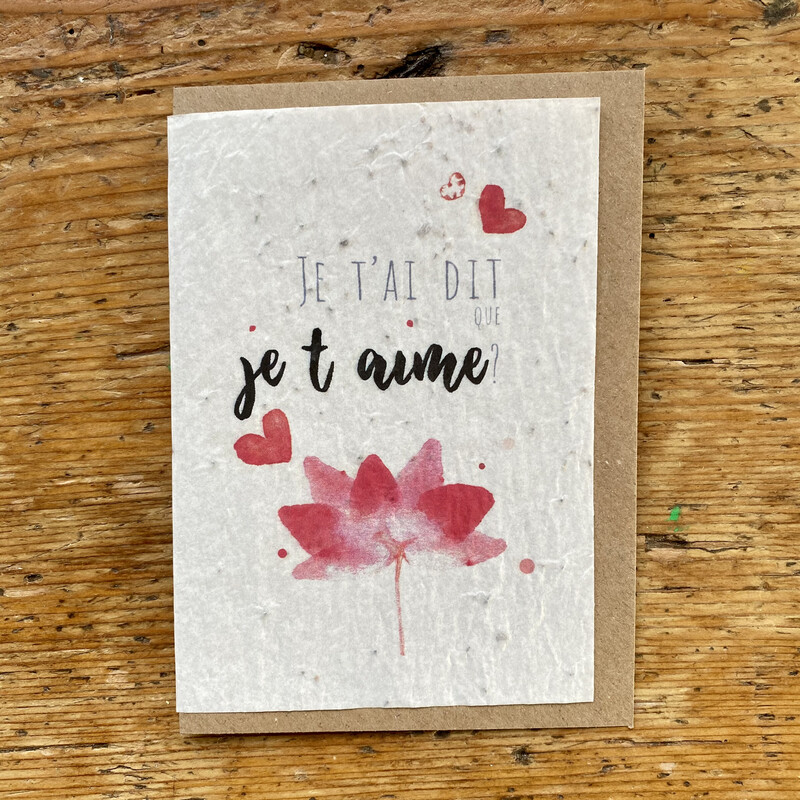 Carte à planter "Je t‘ai dis que je t‘aime?“