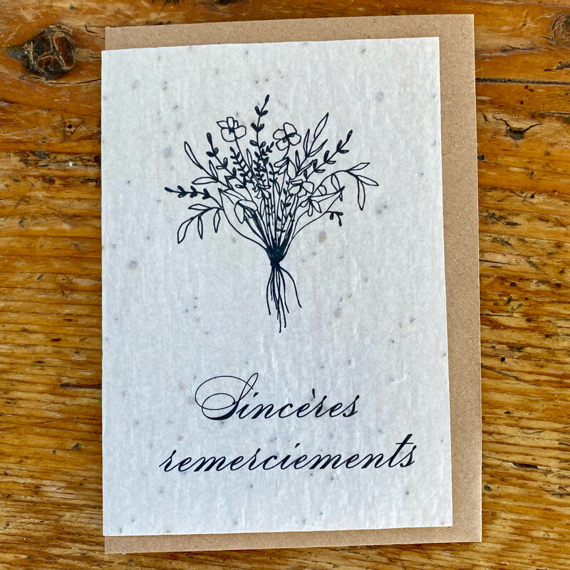 Lot de 10 cartes à planter remerciement de condoléances 