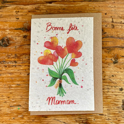 Carte à planter "Bonne fête maman bouquet "