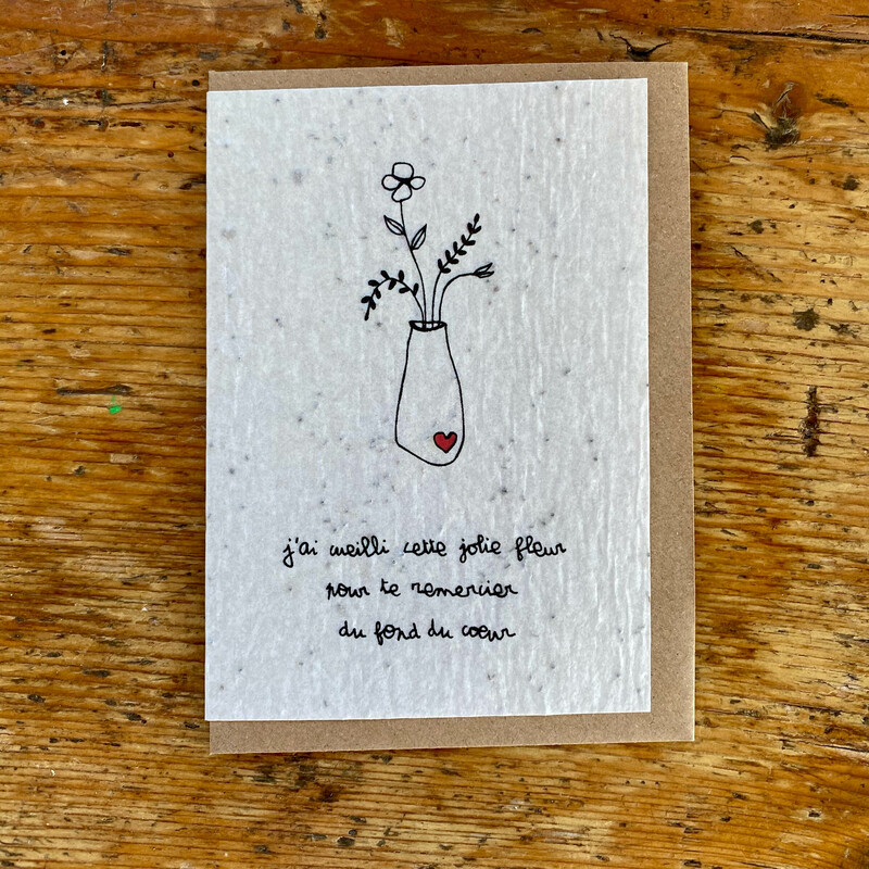 Carte à planter "Te remercier du fond du cœur "