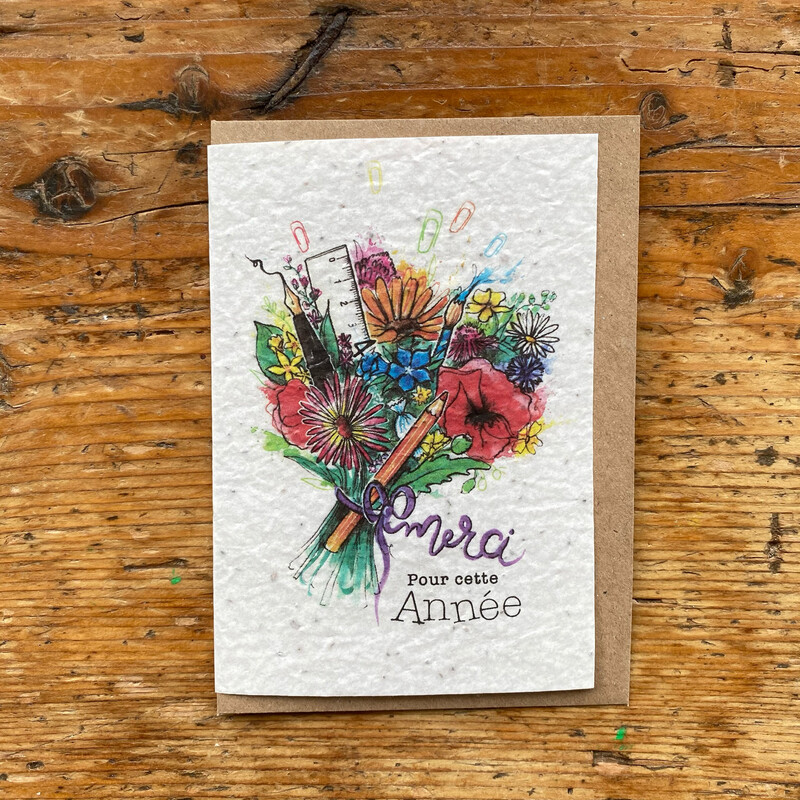Carte à planter "Merci bouquet"