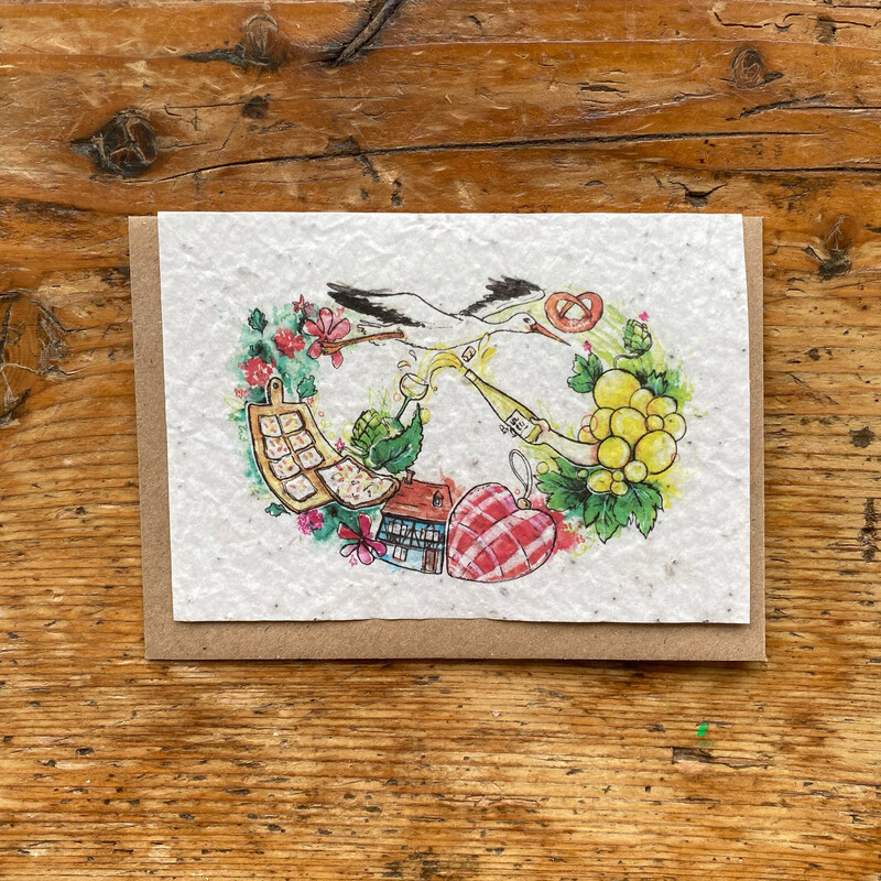Carte à planter "Bretzel Alsace"