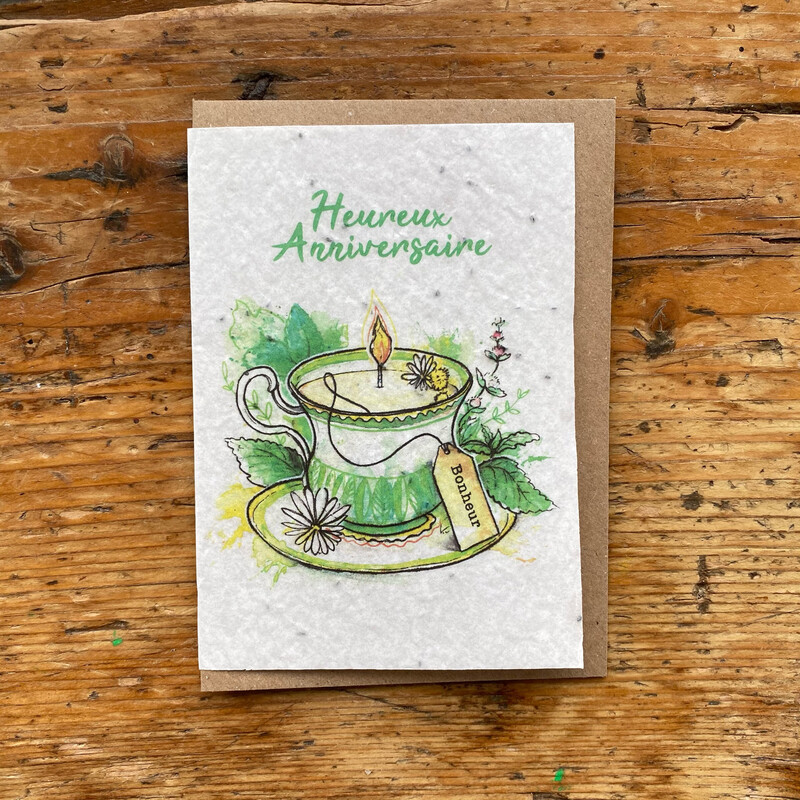 Carte à planter "Anniversaire infusion? "