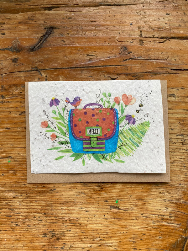 Carte à planter "Merci cartable"