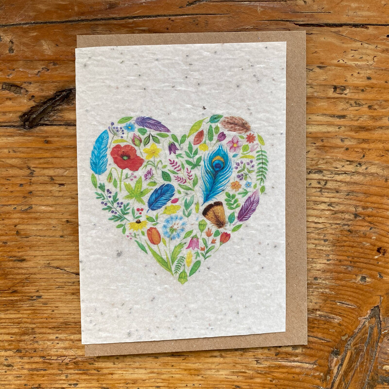 Carte à planter "Coeur de fleurs"