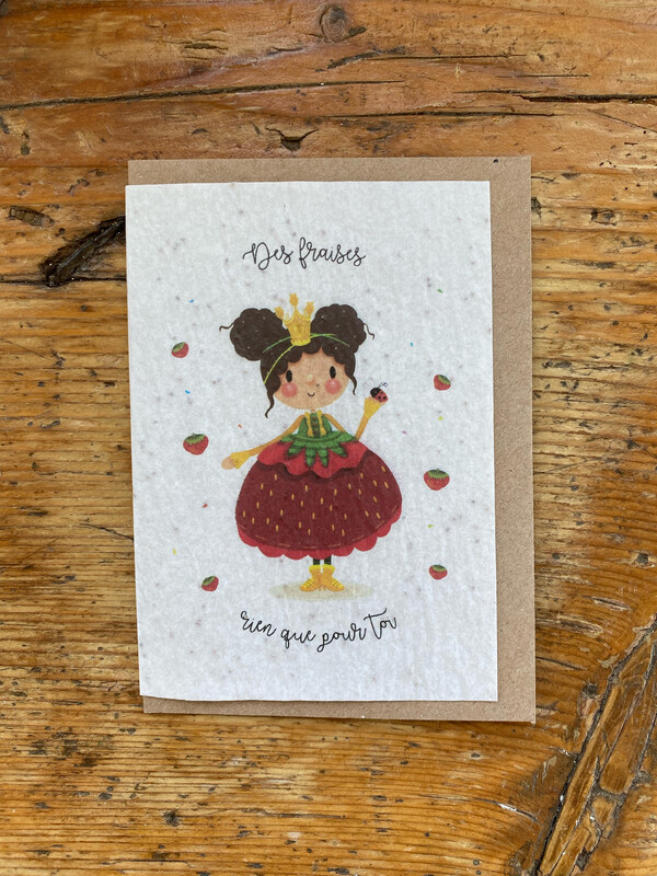 Carte à planter "Madame Fraise "