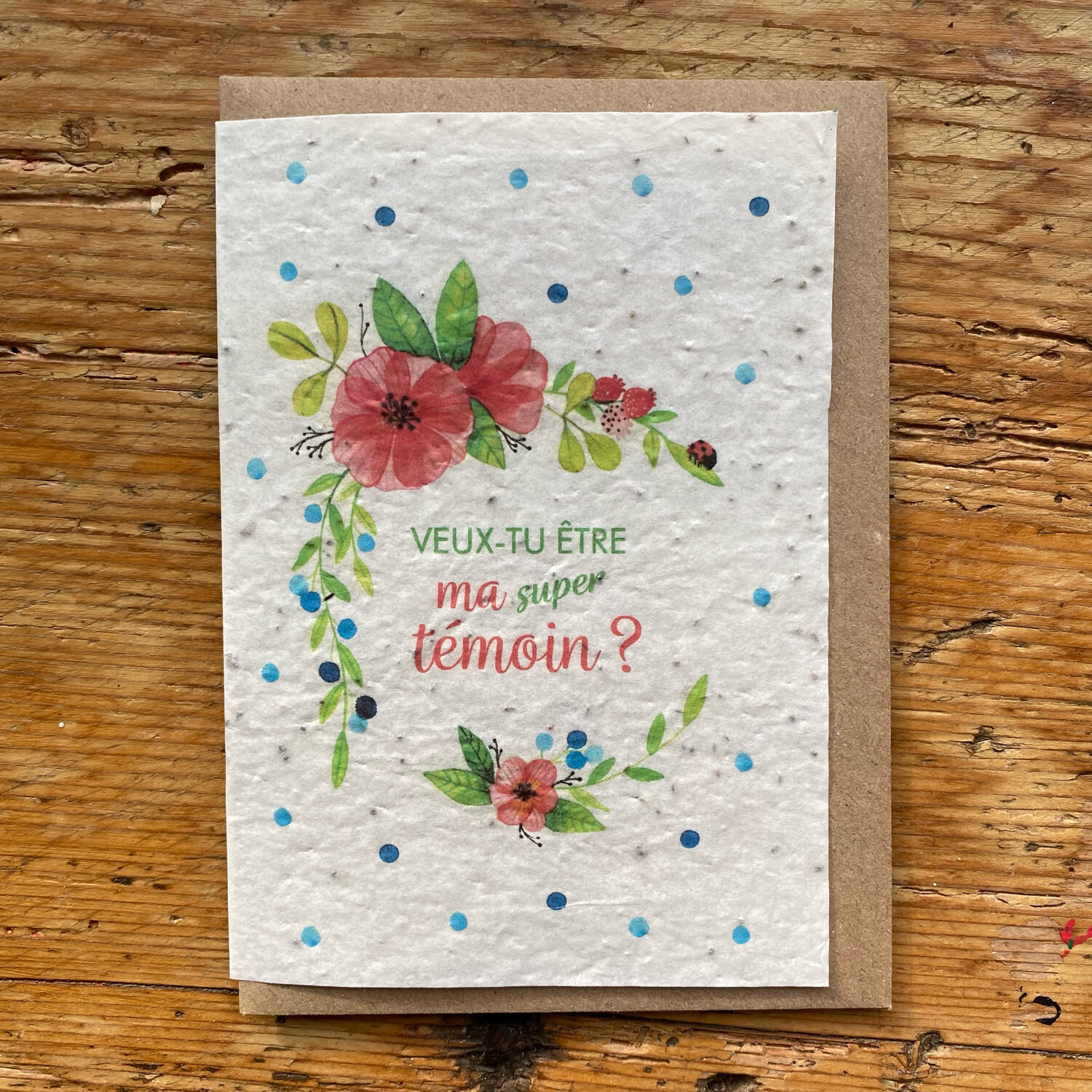 Carte à planter "Veux tu être ma super témoin"