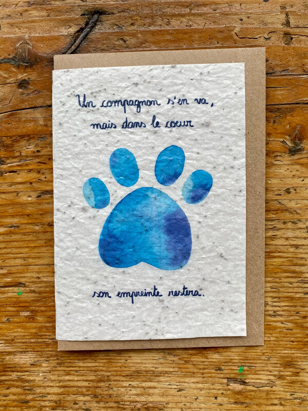 Carte à planter "Un compagnon s’en va.. mais dans le cœur son empreinte restera ..." ?