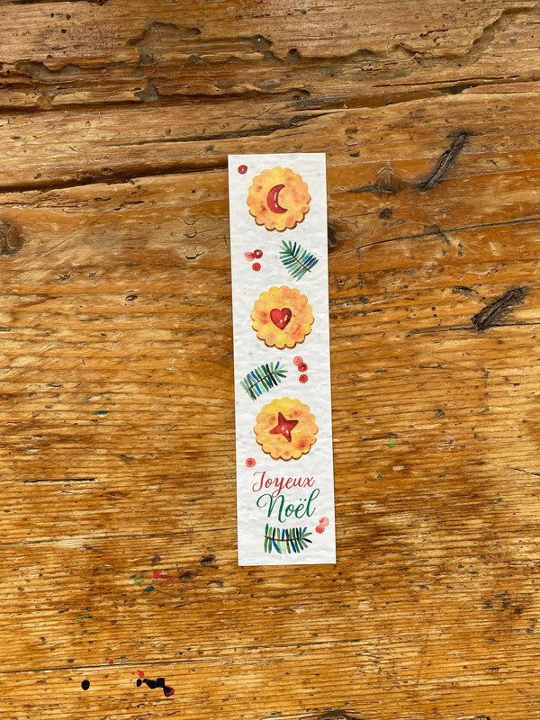 Marque-page à planter  « Joyeux Noël  bredele » 