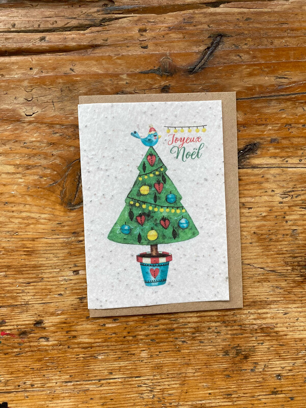Carte à planter "Joyeux Noël sapin"
