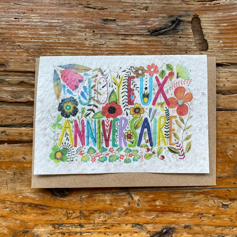 Carte à planter "Joyeux Anniversaire fleurs  "
