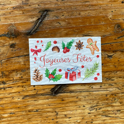 Mini carte à planter « joyeuses fêtes » fleurs des champs
