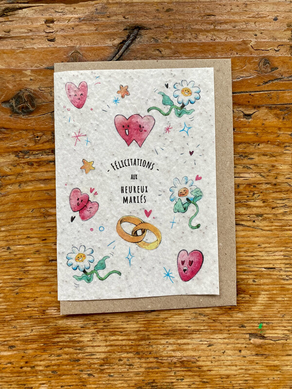 Carte à planter "Félicitations aux heureux mariés " - mariage 
