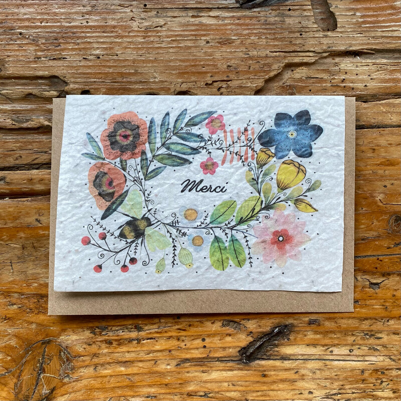 Carte à planter "Merci"