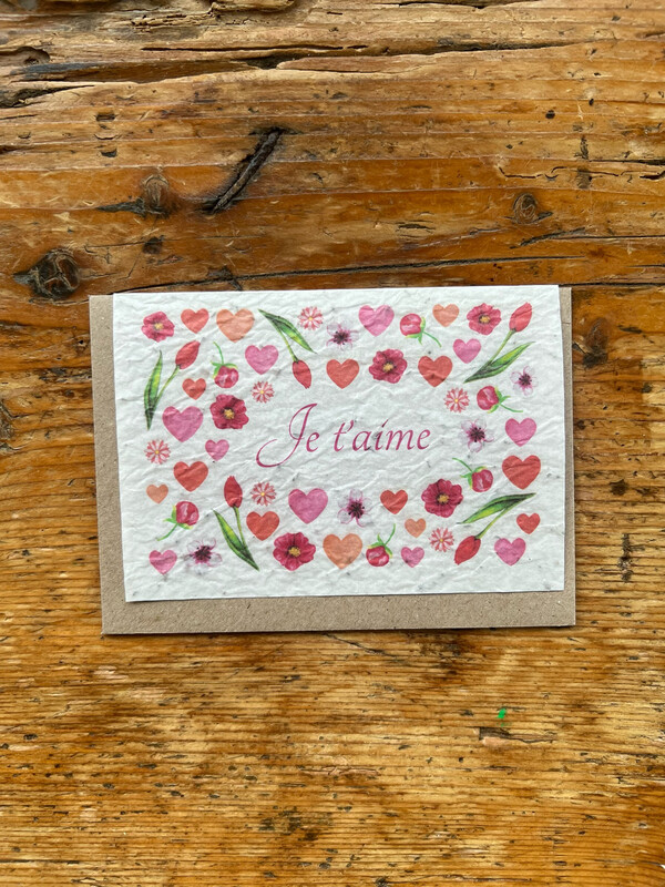 Carte à planter " Je t'aime "