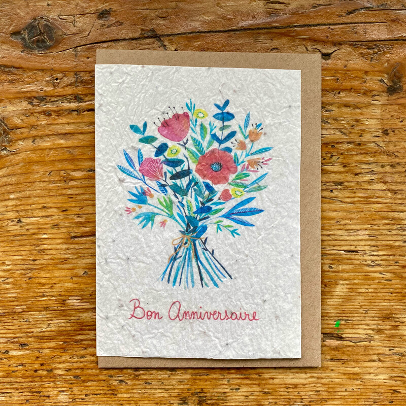 Carte à planter " Joyeux Anniversaire bouquet  "