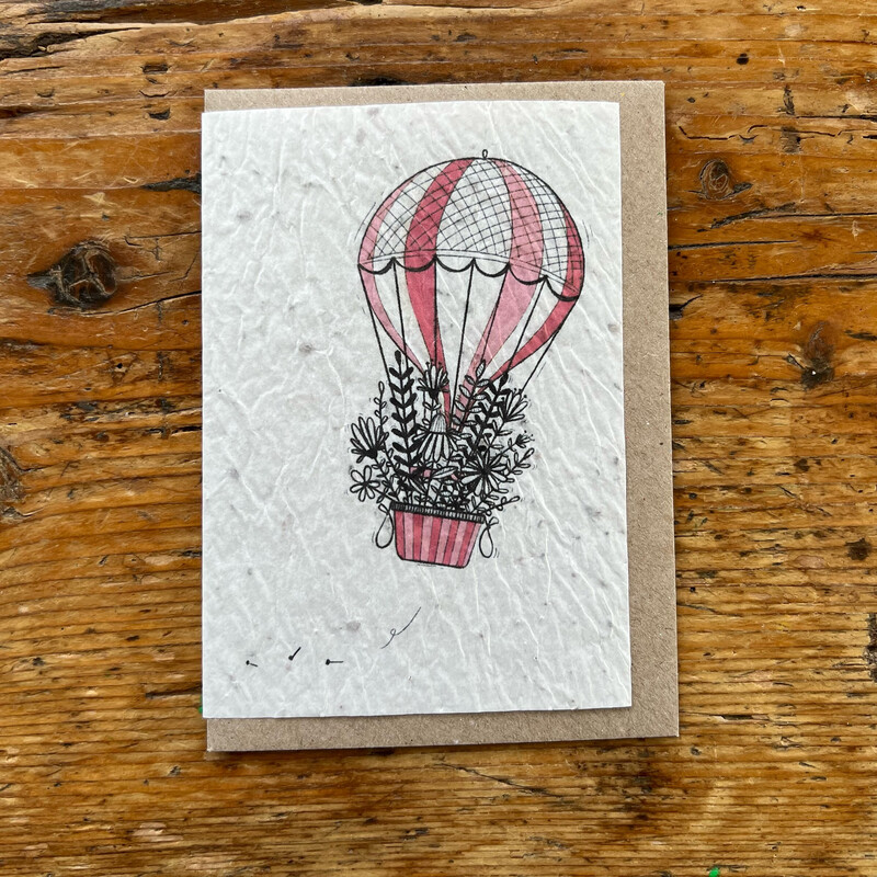 Carte à planter " Montgolfière fleurie "
