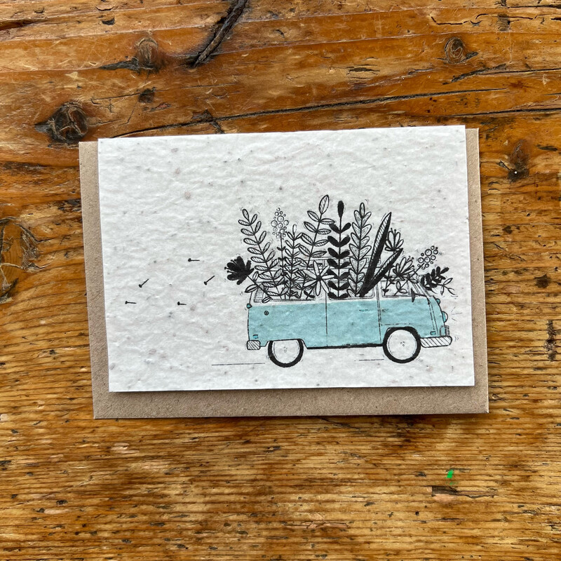 Carte à planter " Van fleurie "