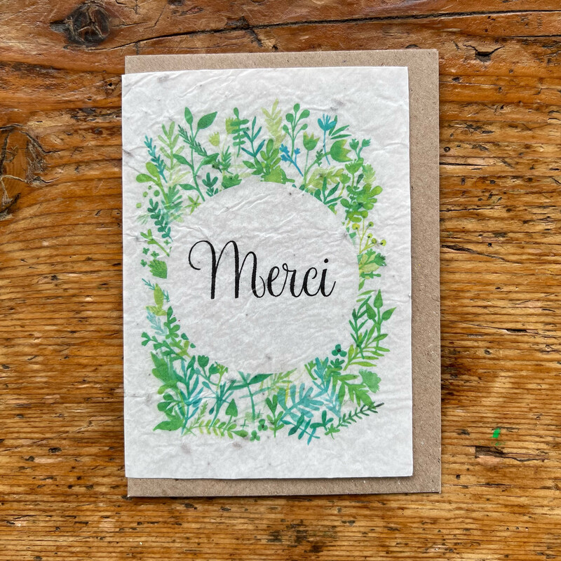 Carte à planter " Merci herbes aromatiques ?"