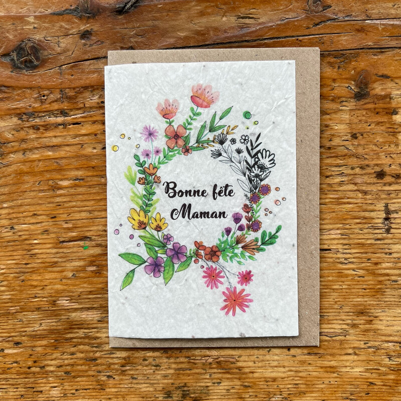 Carte à planter "Bonne fête maman couronne "