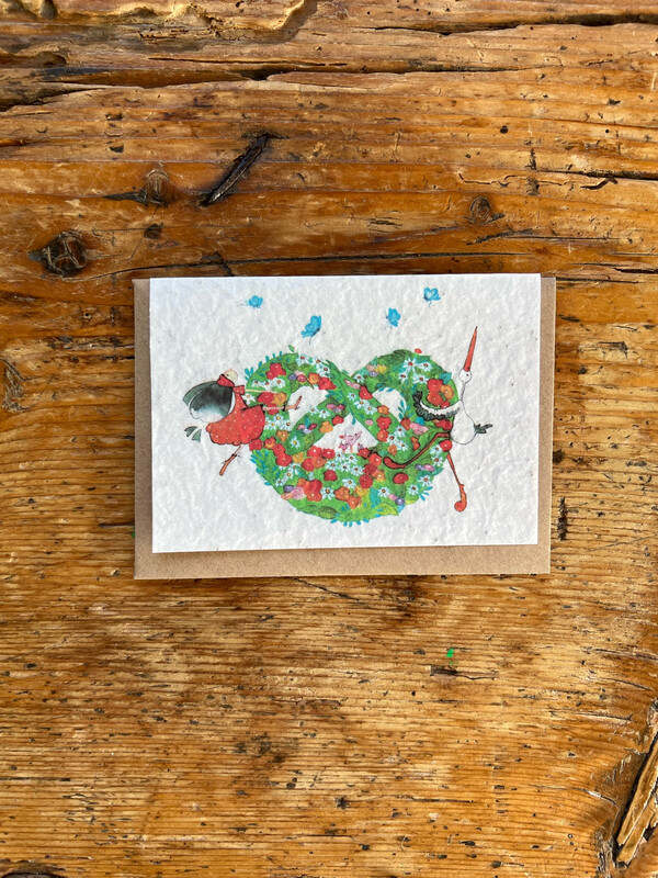 Carte à planter " Bretzel d’Alsace coquelicot "