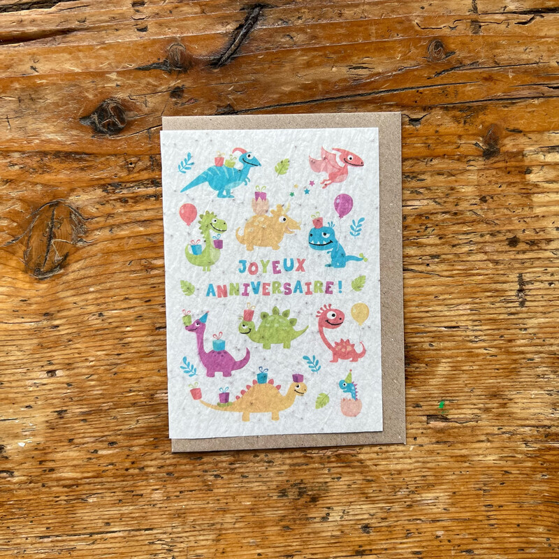 Carte à planter " Anniversaire dinos "