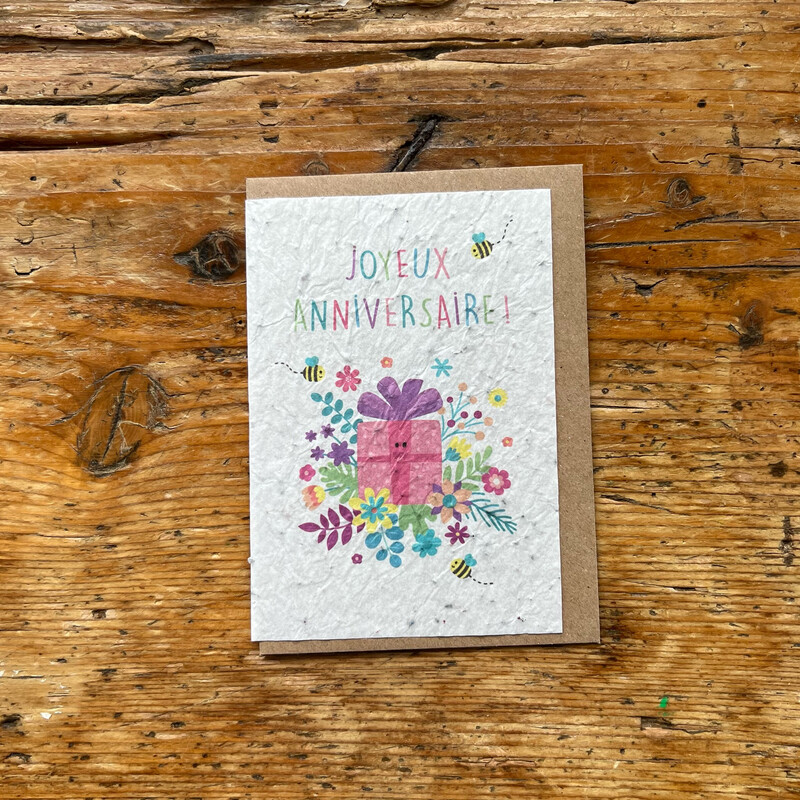 Carte à planter "joyeux anniversaire cadeau"